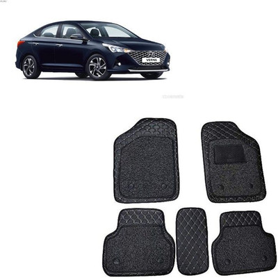 TOFIT ENTERPRISE Leather 7D Mat For  Hyundai Verna(Black)