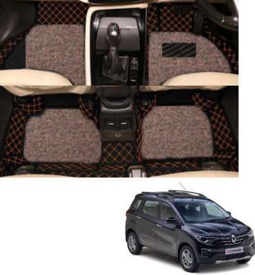 Autoclow Leatherite 7D Mat For  Renault Triber(Brown, Beige)