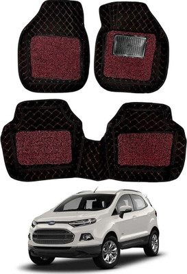 Autorepute Leather 7D Mat For  Ford Ecosport(Red, Black)