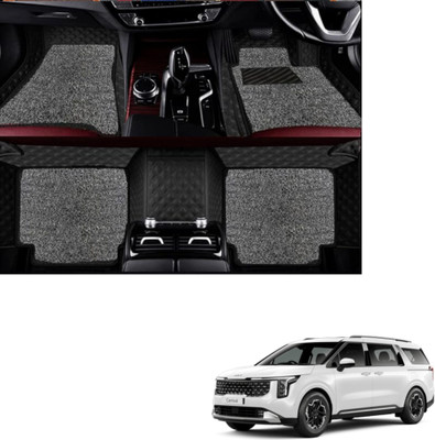 Autoclow Leatherite 7D Mat For  Kia Carnival Limousine (7 Seater)(Black, Silver)