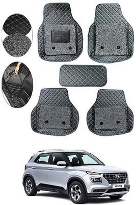 SLSHILPA Leather 7D Mat For  Hyundai Venue(Black)