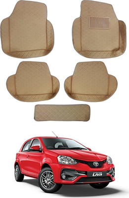 MATIES Leatherite 7D Mat For  Toyota Etios Liva(Beige)