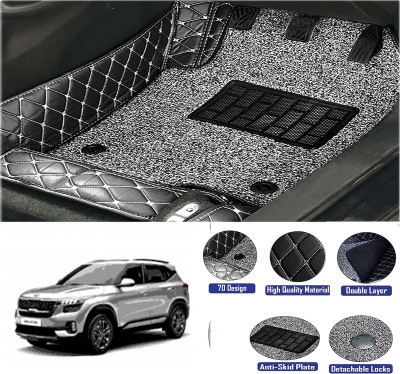 Woltra Leather 7D Mat For  Kia Seltos(Black)
