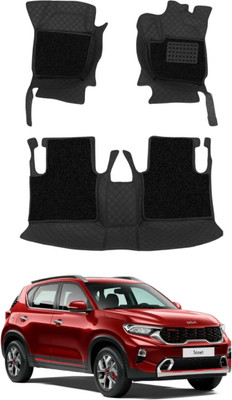 KUNTAIL Leatherite 7D Mat For  Kia Sonet(Black, Black)