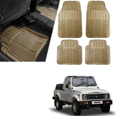 Znee Smart Rubber Standard Mat For  Universal For Car(Beige)
