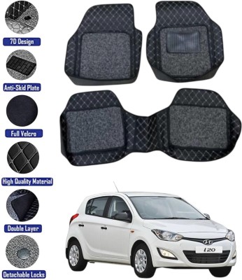 GENFRID Leather 7D Mat For  Hyundai i20(Silver, Black)