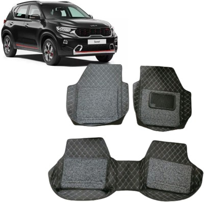 INSURE AUTOMOTIVE Leather 7D Mat For  Kia Sonet, Universal For Car(Black)