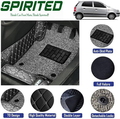 SPIRITED Leatherite 7D Mat For  Hyundai Santro Xing(Black)