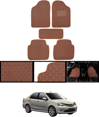 MATIES Leatherite Standard Mat For  Toyota Etios Liva(Brown)