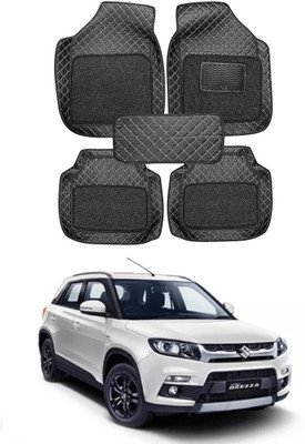 arneja trading company Leatherite 7D Mat For  Maruti Suzuki Vitara Brezza(Silver, Black)