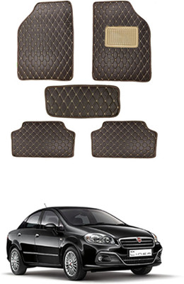 MATIES Leatherite Standard Mat For  Fiat Linea(Brown)