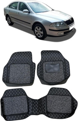 Arnejaa Leatherite 7D Mat For  Skoda Laura(Silver, Black)