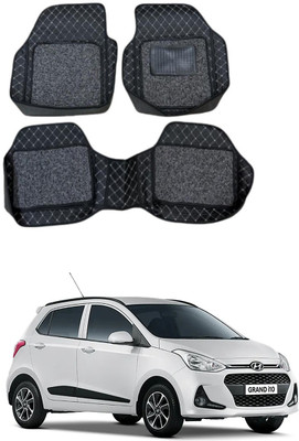 Arnejae Leatherite 7D Mat For  Hyundai Grand i10(Silver, Black)