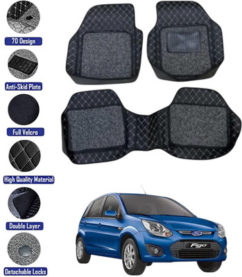 GENFRID Leatherite 7D Mat For  Ford Figo(Silver, Black)
