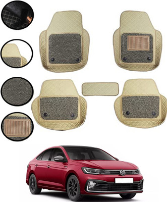MATIES Leatherite 7D Mat For  Volkswagen Virtus(Beige)