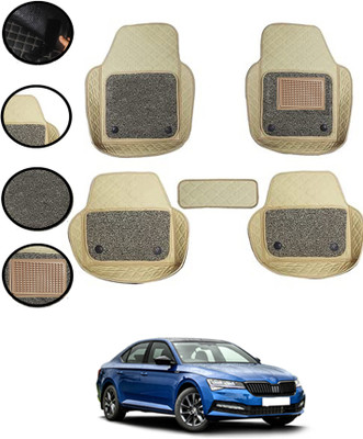 ABJD Leatherite 7D Mat For  Skoda Superb(Beige)