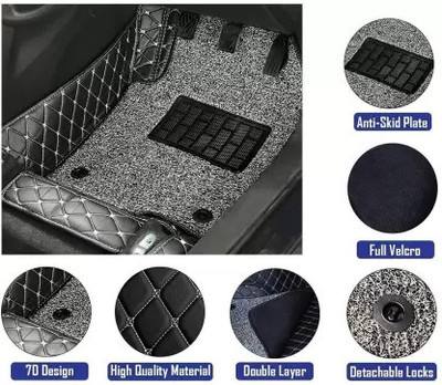 Footsace Leather 7D Mat For  Maruti S-Presso(Silver)