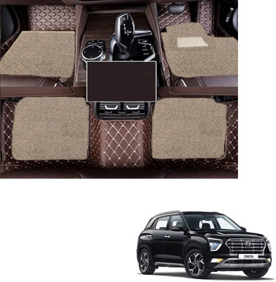 Autoclow Leatherite 7D Mat For  Hyundai Creta(Brown, Beige)