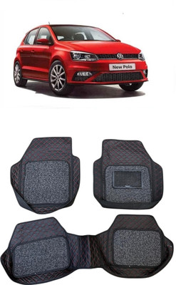 Arnejaa Leatherite 7D Mat For  Volkswagen Polo(Red, Black)