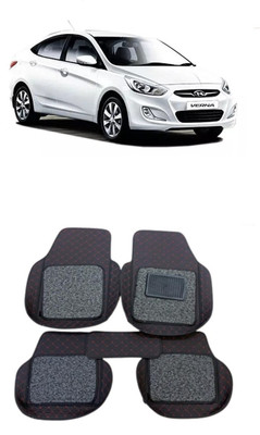 Arnejaa Leatherite 7D Mat For  Hyundai Verna Fluidic(Red, Black)