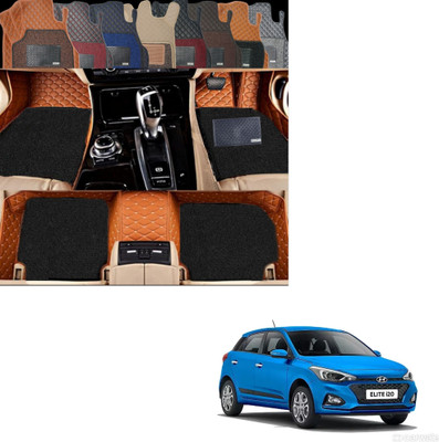 Autoclow Leatherite 7D Mat For  Hyundai Elite i20(Brown, Black)