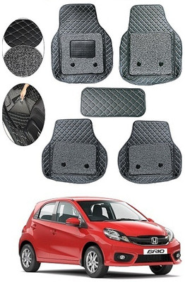 SLSHILPA Leather 7D Mat For  Honda Brio(Black)
