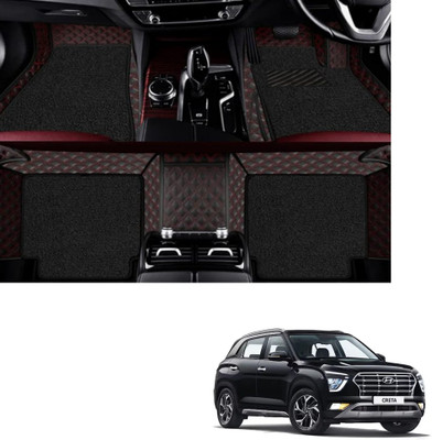Autoclow Leatherite 7D Mat For  Hyundai Creta(Red, Black)