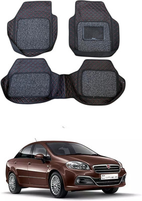 ARNEJA Leatherite 7D Mat For  Fiat Linea(Red, Black)