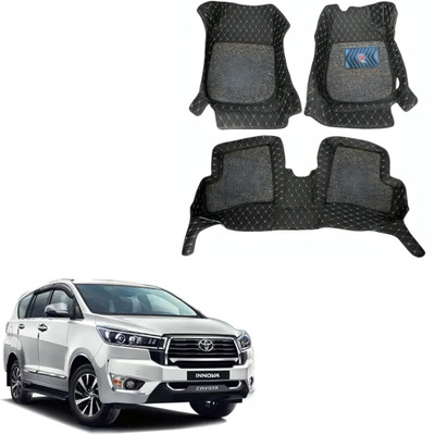 AUTO FUTURE Fabric 7D Mat For  Toyota Innova Crysta(Black, Gold)