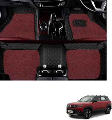 Autoclow Leatherite 7D Mat For  Maruti Suzuki New Brezza(Black, Red)