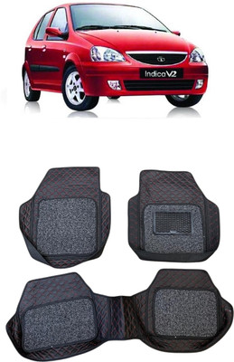 ARNEJA Leatherite 7D Mat For  Tata Indica V2(Red, Black)
