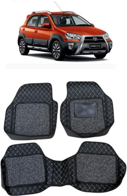 ARNEJA Leatherite 7D Mat For  Toyota Etios Cross(Silver, Black)