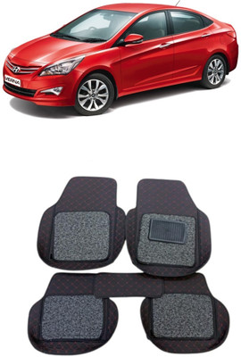 Arnejaa Leatherite 7D Mat For  Hyundai Verna Transform(Red, Black)