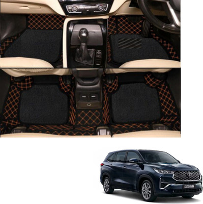 Autoclow Leatherite 7D Mat For  Toyota Innova Hycross (7 Seater)(Beige, Black)