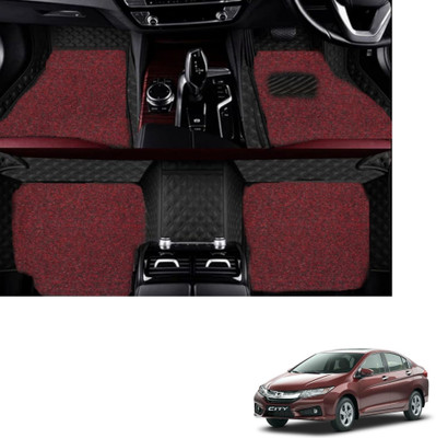Autoclow Leatherite 7D Mat For  Honda City(Black, Red)