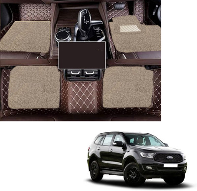 Autoclow Leatherite 7D Mat For  Ford Endeavour(Brown, Beige)