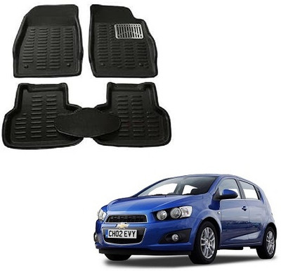 SLSHILPA Plastic 3D Mat For  Chevrolet Aveo(Black)