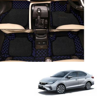 Autoclow Leatherite 7D Mat For  Honda City(Blue, Black)