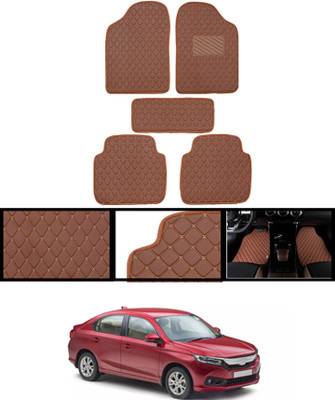 MATIES Leatherite Standard Mat For  Honda Amaze(Brown)