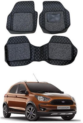 ARNEJA Leatherite 7D Mat For  Ford Freestyle(Silver, Black)