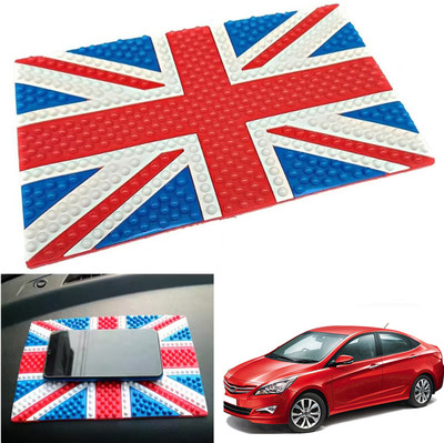 PEEPS STORE Rubber Tray Mat For  Hyundai Verna Fluidic(Red, Blue)