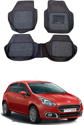 ARNEJA Leatherite 7D Mat For  Fiat Punto(Red, Black)