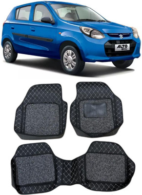 Arnejaa Leatherite 7D Mat For  Maruti Suzuki Alto 800(Silver, Black)