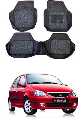 ARNEJA Leatherite 7D Mat For  Tata Indica V2(Red, Black)
