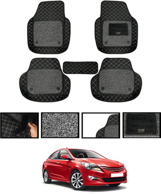 MATIES Leatherite 7D Mat For  Hyundai Verna(Black)