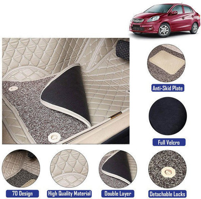 KUNTAIL ENTERPRISES Vinyl 7D Mat For  Honda Amaze(Beige)