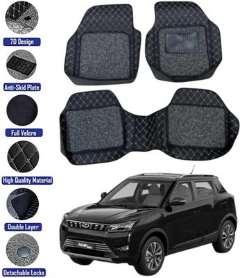 GENFRID Leatherite 7D Mat For  Mahindra XUV 300(Black, Silver)