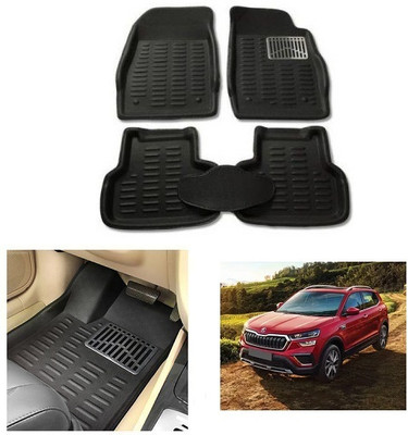 After cars PVC 3D Mat For  Skoda Kushaq(Black)