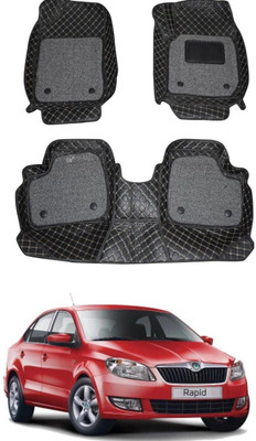 TOFIT ENTERPRISE Leatherite 7D Mat For  Skoda Rapid(Black)