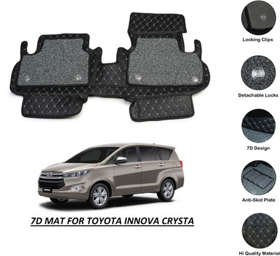 AUTOFIT Leatherite, Nylon, PVC 7D Mat For  Toyota Innova Crysta(Black)